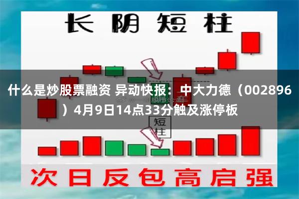 什么是炒股票融资 异动快报：中大力德（002896）4月9日