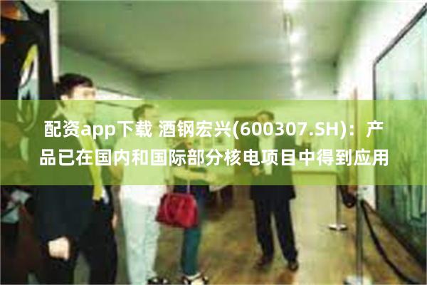 配资app下载 酒钢宏兴(600307.SH)：产品已在国内