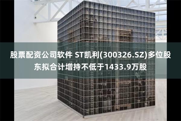股票配资公司软件 ST凯利(300326.SZ)多位股东拟合