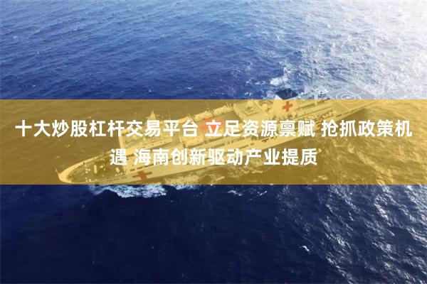 十大炒股杠杆交易平台 立足资源禀赋 抢抓政策机遇 海南创新驱